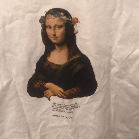 Mona Lisa Uniqlo Louvre Edition White 100% Cotton Tshirt Awesome 😎 - Picture 2 of 7